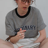 Ordinary Oversized T-Shirt / Gray Black