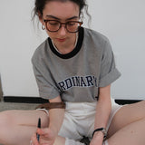 Ordinary Oversized T-Shirt / Gray Black