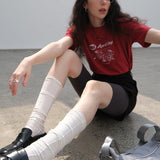1786 April Day Graphic Basic T-Shirt / Red