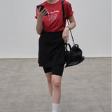 1786 April Day Graphic Basic T-Shirt / Red
