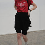 1786 April Day Graphic Basic T-Shirt / Red