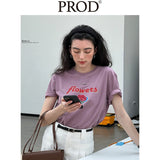 Rose Flower Graphic Basic T-Shirt / Mauve