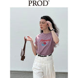 Rose Flower Graphic Basic T-Shirt / Mauve