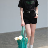 Tran'Quille La Mer Boxy Short Sleeve T-Shirt / Black