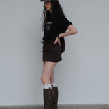 1786 April Day Graphic Basic T-Shirt / Black