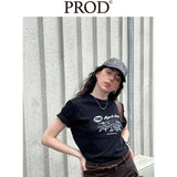 1786 April Day Graphic Basic T-Shirt / Black