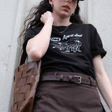 1786 April Day Graphic Basic T-Shirt / Black