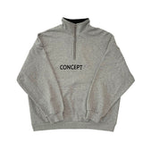 Loose Fit  Concept Quarter Zip Sweatshirt / Melange Grey