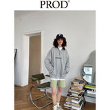 Loose Fit  Concept Quarter Zip Sweatshirt / Melange Grey
