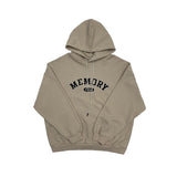 Loose Fit Memory Letters Embroidered Hoodie / Beige