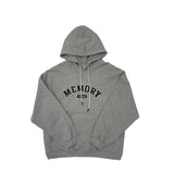 Loose Fit Memory Letters Embroidered Hoodie / Melange Grey