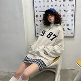 Loose Fit 1987 Quarter Zip Sweatshirt / Beige