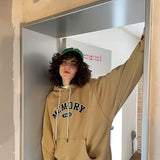 Loose Fit Memory Letters Hoodie / Mustard Yellow