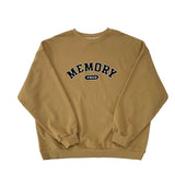 Loose Fit Memory Letters Embroidered Crewneck Sweatshirt / Mustard Yellow