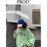 Loose Fit Memory Letters Embroidered Hoodie / Honeydew Green