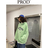 Loose Fit Memory Letters Embroidered Hoodie / Honeydew Green