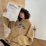 Loose Fit Memory Letters Hoodie / Mustard Yellow