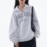 Loose Fit Bubble Lusion Collared Jumper / Gray