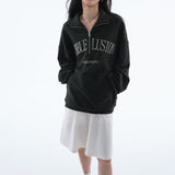 Loose Fit Bubble Lusion Collared Jumper / Green