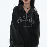 Loose Fit Bubble Lusion Collared Jumper / Green
