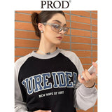 Loose Fit Pure Idea Raglan Crewneck Sweatshirt / Black Gray