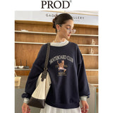Loose Fit 1986 Skateboard Club Crewneck Sweatshirt / Navy Blue