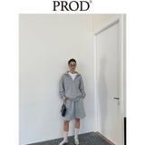 Loose Fit Cgh Quarter Zip Sweatshirt + Short Set / Gray