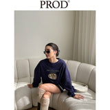 Loose Fit Two Dalmatians Crewneck / Navy Blue