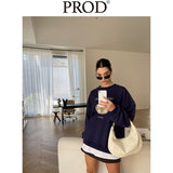Loose Fit Two Dalmatians Crewneck / Navy Blue
