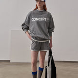 Small Fit Concept Sweatshirt / Dark Gray