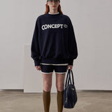 Small Fit Concept Sweatshirt / Navy Blue