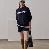 Small Fit Concept Sweatshirt / Navy Blue