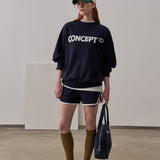 Small Fit Concept Sweatshirt / Navy Blue