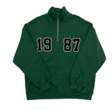 Loose Fit 1987 Quarter Zip Sweatshirt / Forest Green