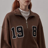 Loose Fit 1987 Quarter Zip Sweatshirt / Caramel Brown