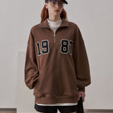 Loose Fit 1987 Quarter Zip Sweatshirt / Caramel Brown