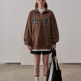 Loose Fit 1987 Quarter Zip Sweatshirt / Caramel Brown
