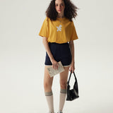 Happy Rabbit Boxy Short Sleeve T-Shirt / Yellow