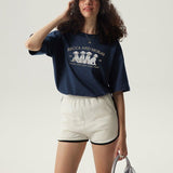 Becca and Moray Boxy T-Shirt / Blue