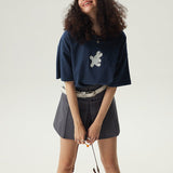 Happy Rabbit Boxy Short Sleeve T-Shirt / Blue