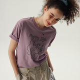 Puppy Sigh Basic T-Shirt / Mauve