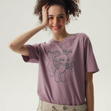 Puppy Sigh Basic T-Shirt / Mauve
