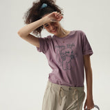 Puppy Sigh Basic T-Shirt / Mauve