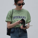 Ordinary Graphic Oversized Short Sleeve T-Shirt / Green