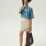 Knurrenu - Puppy Oversized Graphic Short Sleeve T-Shirt / Blue
