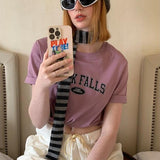 Dusk Falls Basic Short Sleeve T-shirt / Mauve