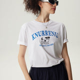 Knurrenu - Puppy Basic Graphic T-Shirt / White