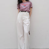 Rose Flower Graphic Basic T-Shirt / Mauve