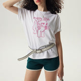 Puppy Sigh Basic Graphic T-Shirt /White