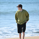 Men's Oversized Waffle Sweatshirt / Green